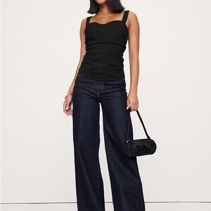 Banana Republic Black Sweetheart Neckline Top